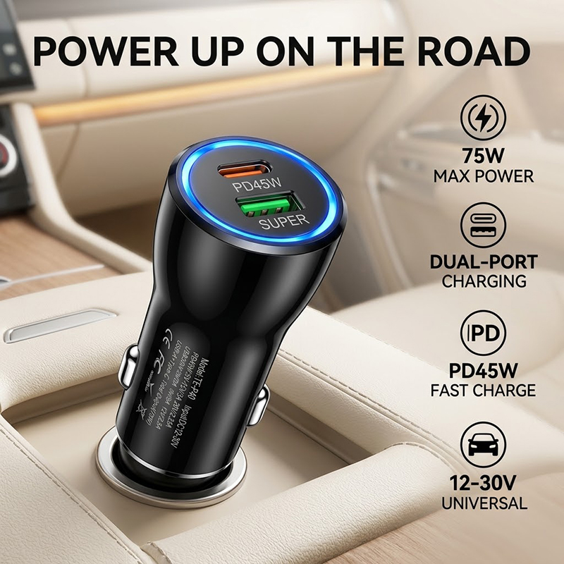Usb C Hub - Dual Port 45W USB C Car