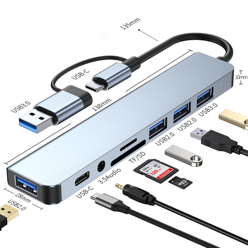 Usb C Hub - 8 in 2 USB Type C