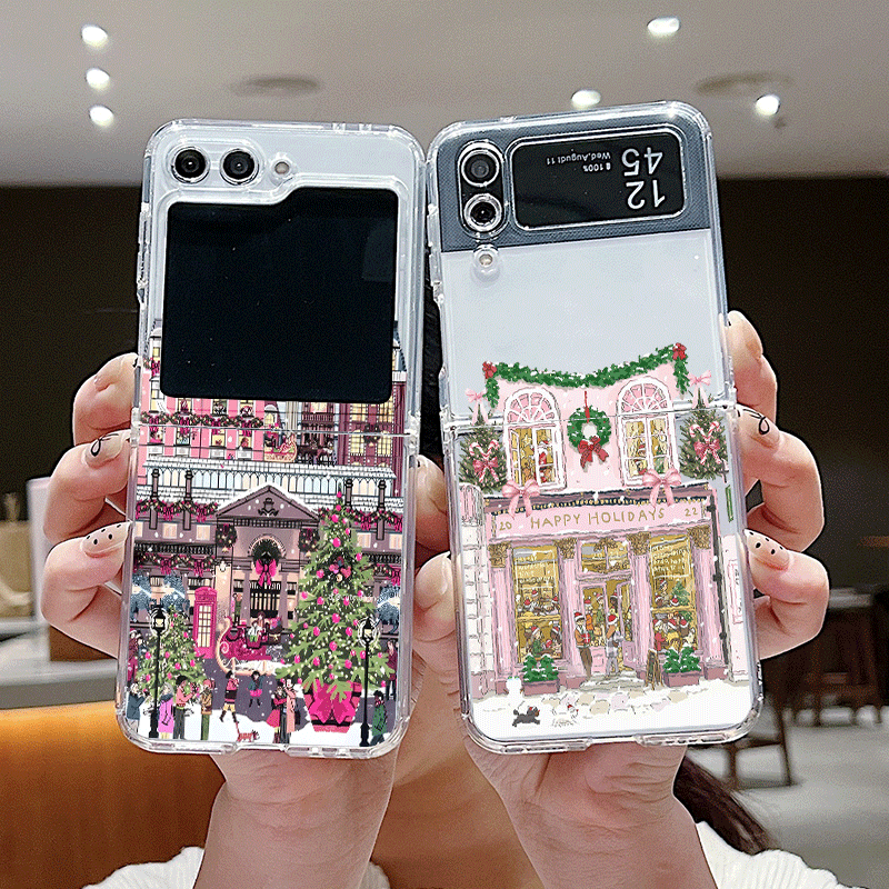 Phone Case Clear - Rural Building Snow Scenery Christmas Clear