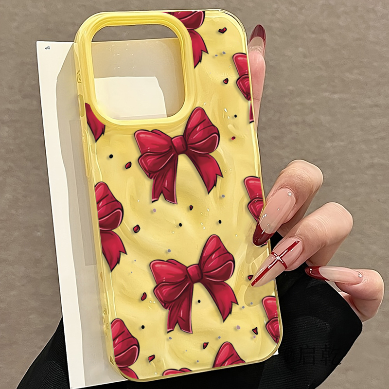 White Red Bow Pattern Phone Ca - đánh giá và giá Phone Accessories Red