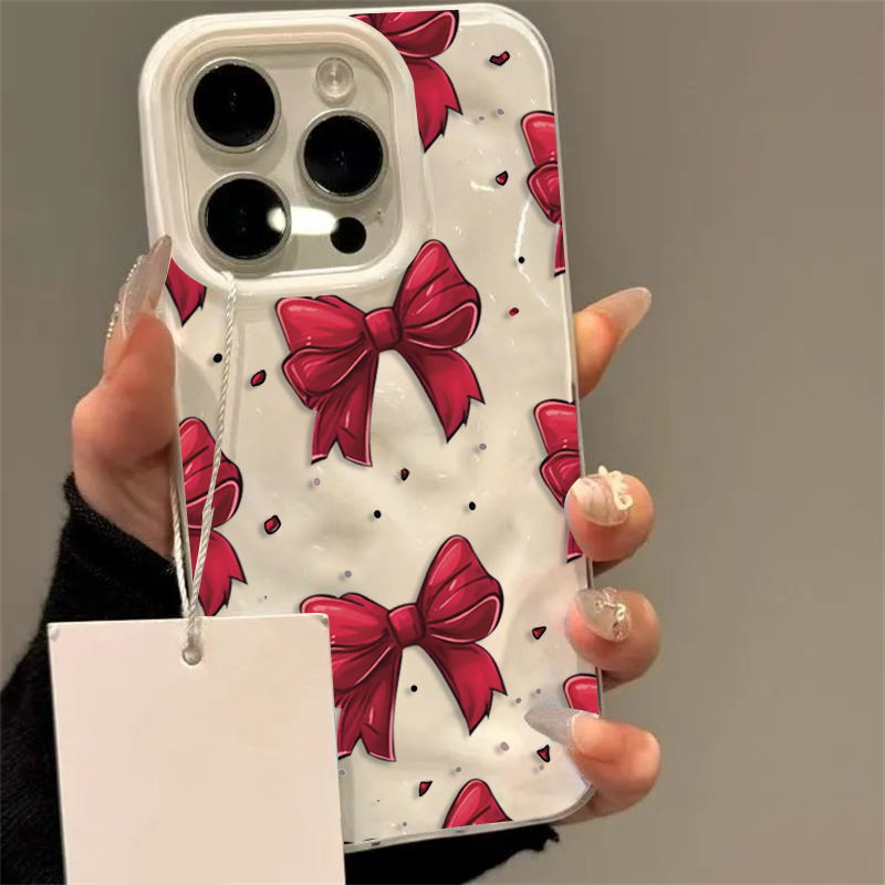 White Red Bow Pattern Phone Ca - đánh giá và giá Phone Accessories Red