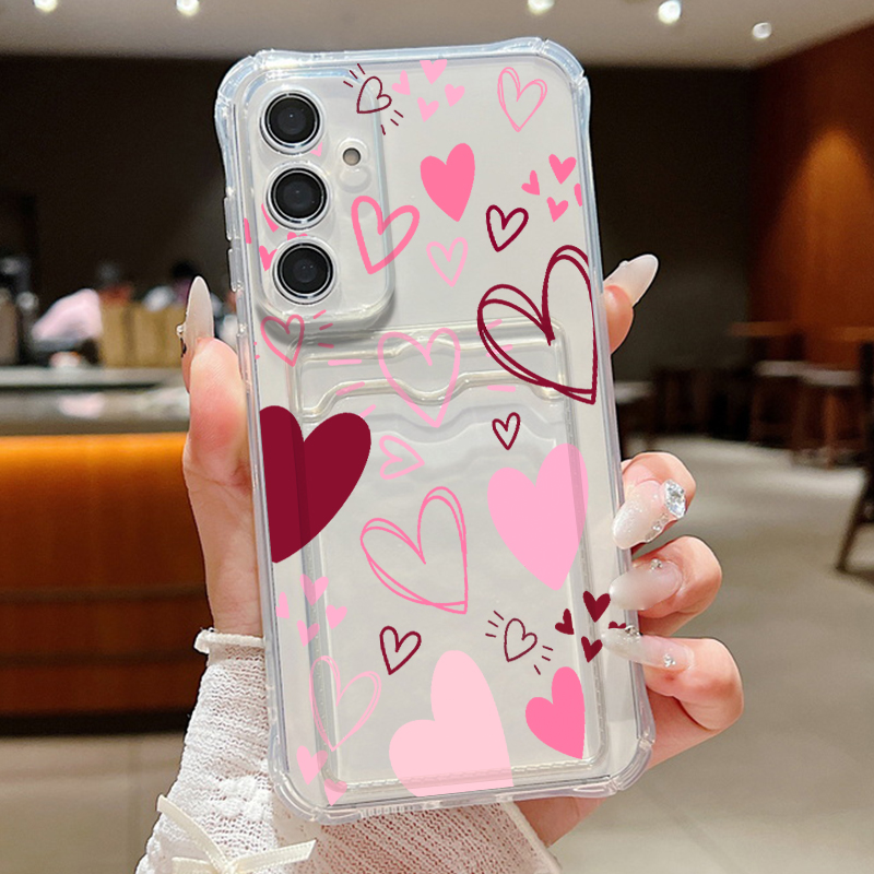 Love Heart Leaves Pattern Clea - đánh giá và giá Phone Case Clear
