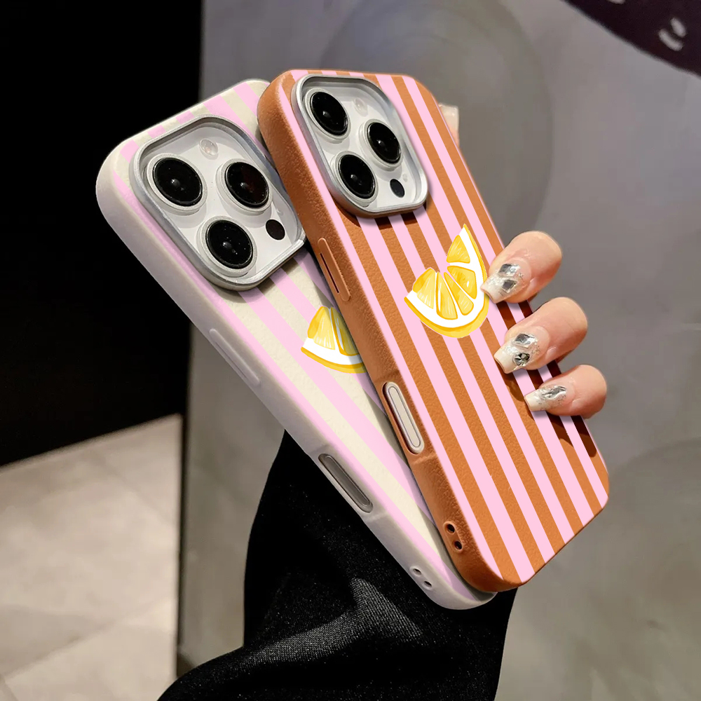 Lemon Pink Stripes Phone Case  - đánh giá và giá Xiaomi Phone Accessories