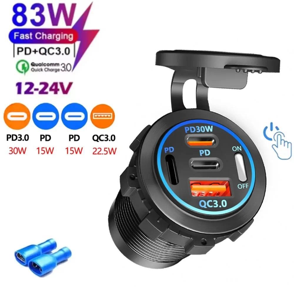 83W PD QC3.0 4-Port Car Charge - đánh giá và giá Usb C Hub