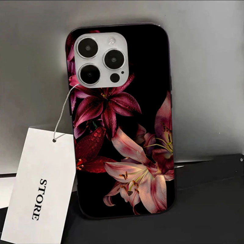 Elegant Red Lily Flower Phone  - đánh giá và giá Phone Accessories Red