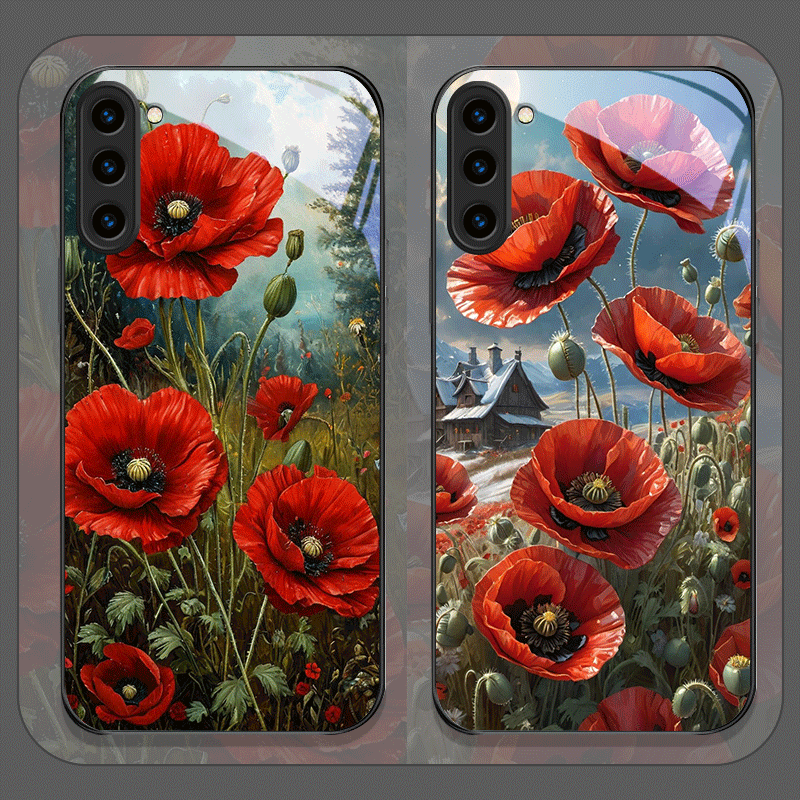Retro Poppy Flower Bloom Hot R - đánh giá và giá Phone Accessories Red