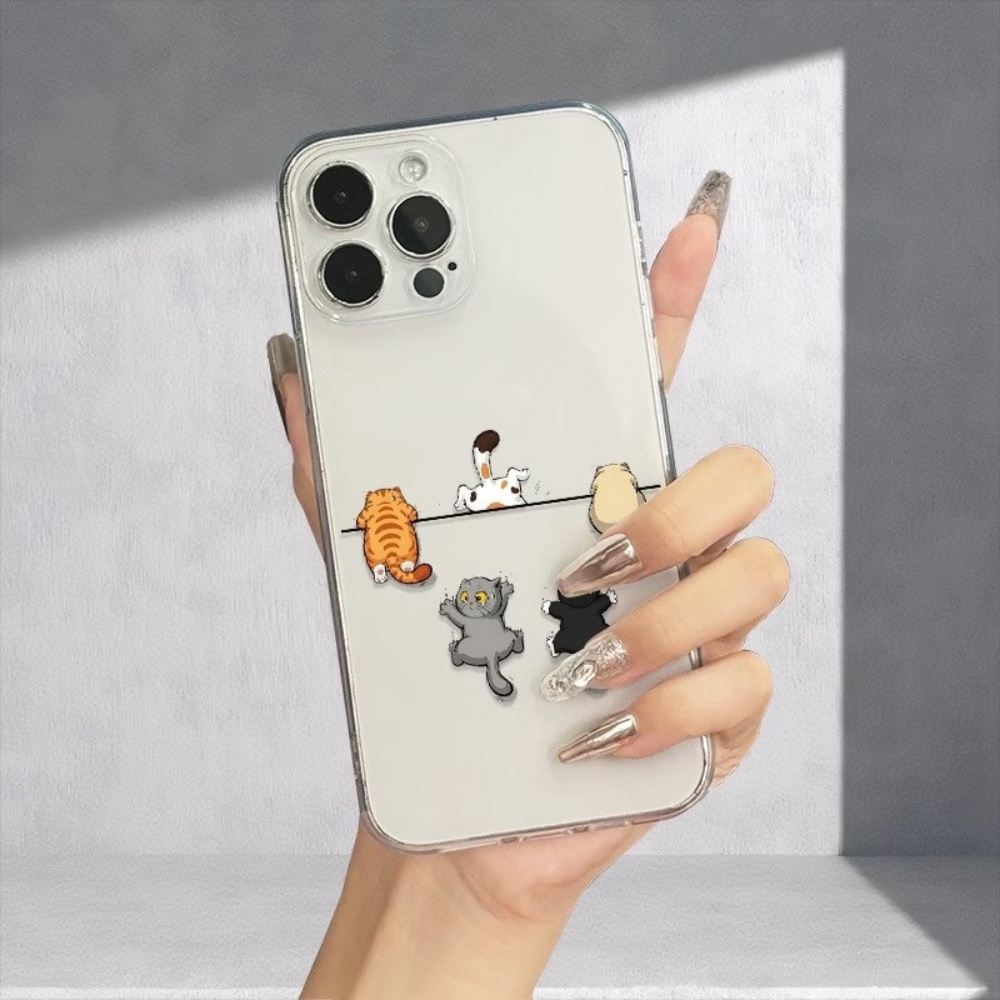 Five Cute Cat Pattern Phone Ca - đánh giá và giá Phone Case Clear
