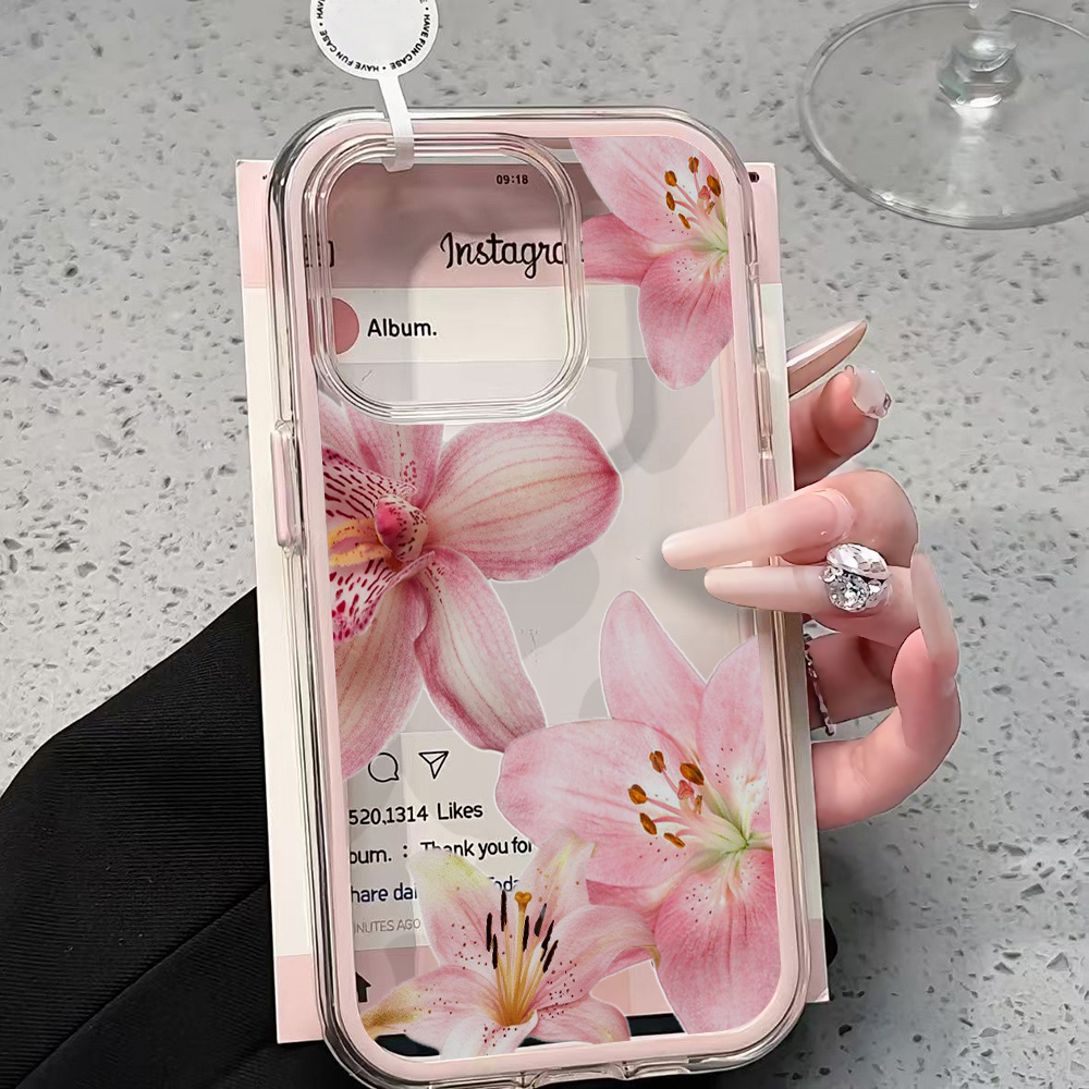 Pink Lily Flower Clear Phone C - đánh giá và giá Phone Case Clear