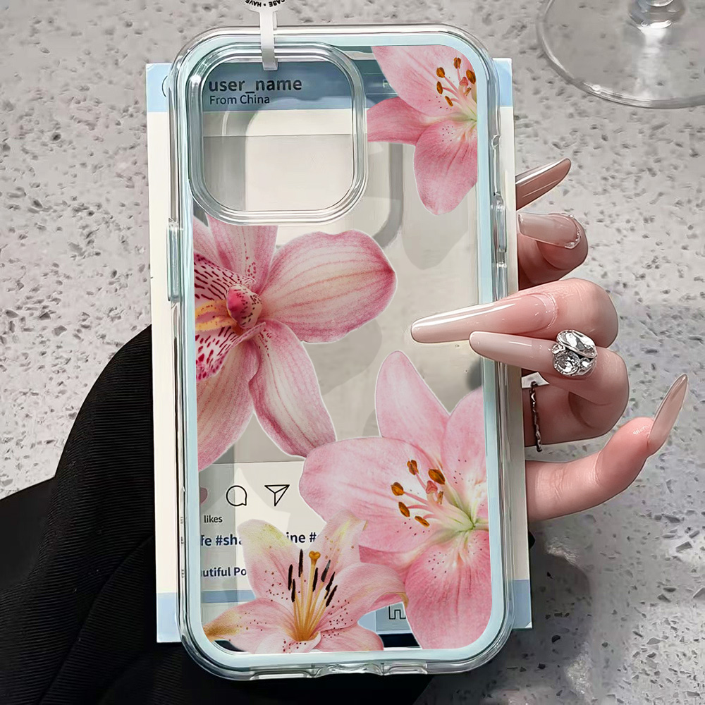 Pink Lily Flower Clear Phone C - đánh giá và giá Phone Case Clear