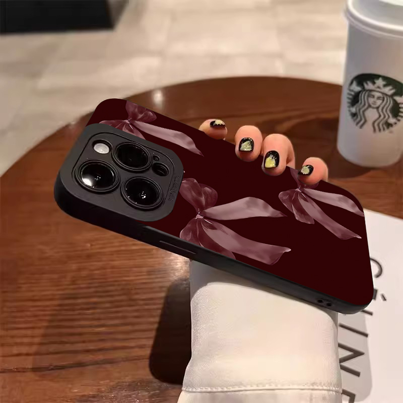 Wine Red Bowknot Pattern Soft  - đánh giá và giá Phone Accessories Red
