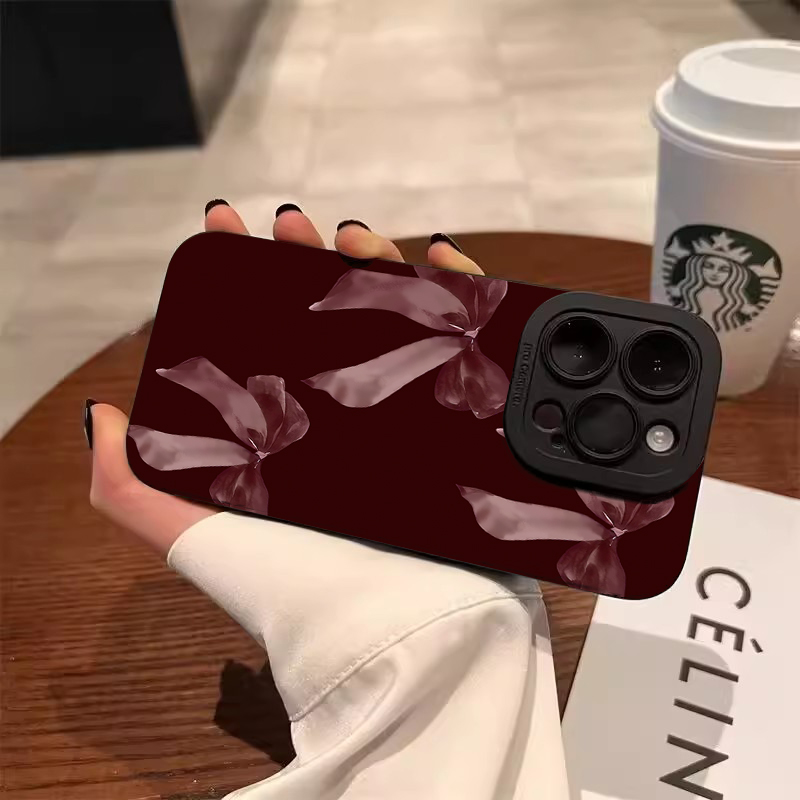Wine Red Bowknot Pattern Soft  - đánh giá và giá Phone Accessories Red