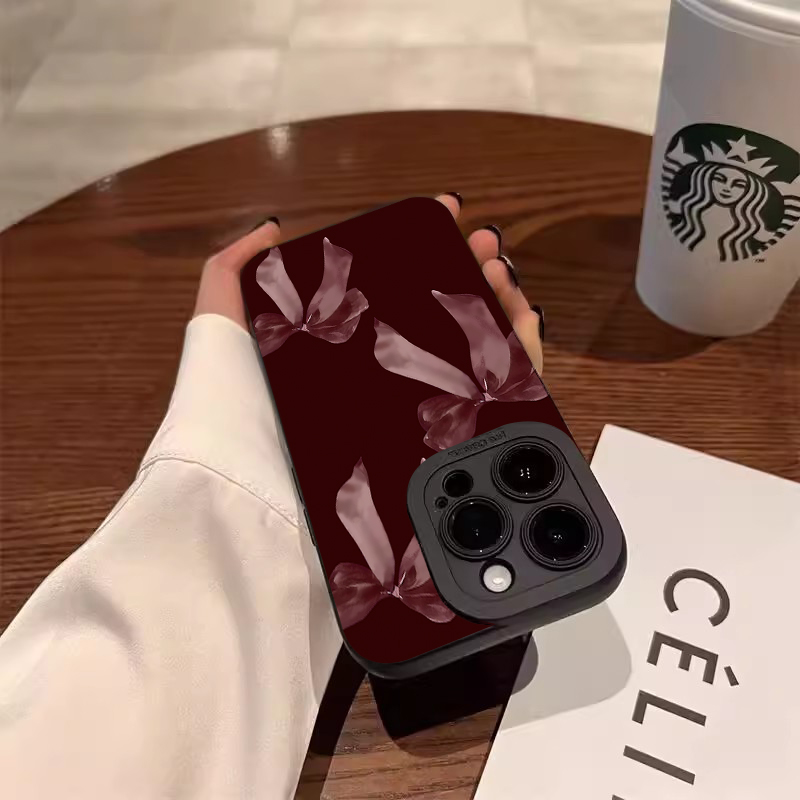 Wine Red Bowknot Pattern Soft  - đánh giá và giá Phone Accessories Red