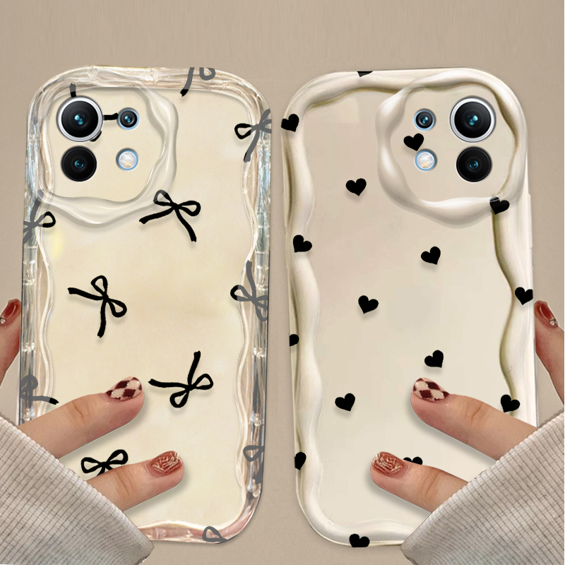 Black Bowknot love Heart Case  - đánh giá và giá Xiaomi Poco X6